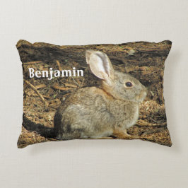 Tier-Kinderzimmer Niedlich Braun Bunny Foto Natur Dekokissen