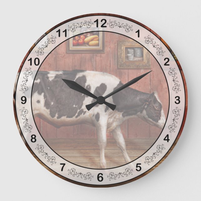 Tier - Kuh Große Wanduhr (Vorderseite)