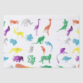 Tier mit Buchstaben. Kinderalphabet, niedlich Seidenpapier