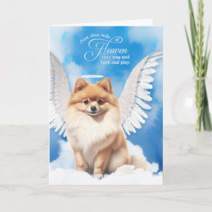 Tier-Mitleid Verlust Hund Sable Pomeranian Engel Karte