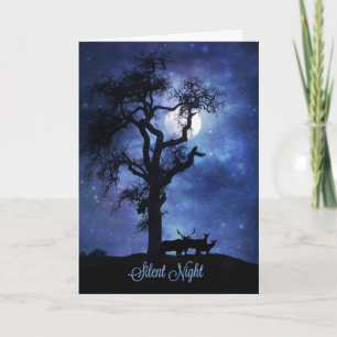Tier-Natur-Weihnachtskarten, stille Nacht Feiertagskarte