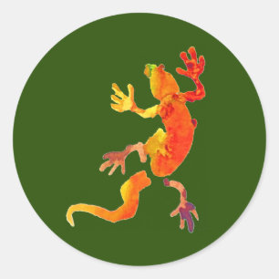 Tier-Öko Gecko-Eidechsenreptil Runder Aufkleber