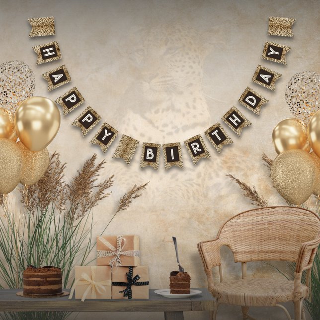 Tier Print Leopard Birthday Banner (Von Creator hochgeladen)