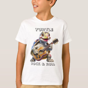 Tier-Schildkröte-Cartoon-Rock-and-Roll T-Shirt