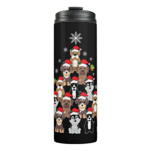 Tier sitzen im Schnee mit Lichtern Weihnachten Thermosbecher