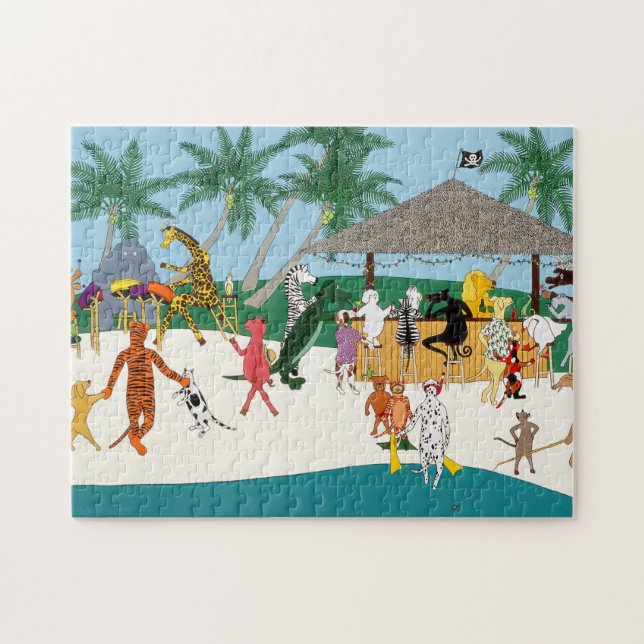 Tier-Strandparty 11x14 Puzzle (Horizontal)