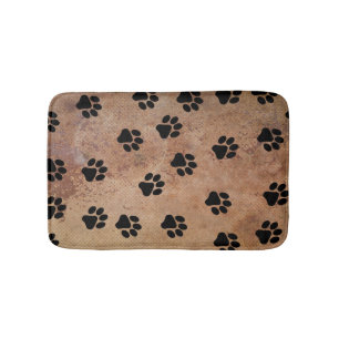 Tier-Tatzen-Druck-Muster-Schwarz-Gold Badematte