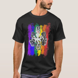 Tier Techno Occtopus Krankenschwester Krankenhaus  T-Shirt