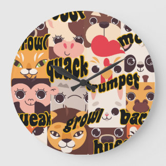 Tier- und Sounds-Uhr Große Wanduhr