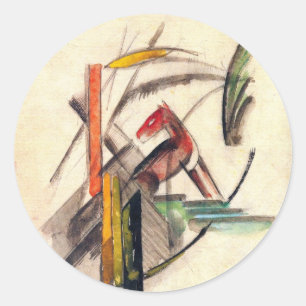 Tier von Franz Marc, Vintage-Expressionismus-Kunst Runder Aufkleber