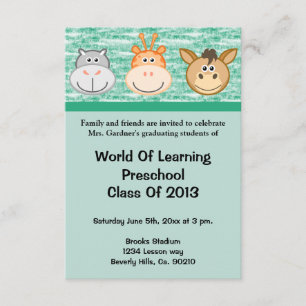 Tier-Vorschule oder Kindergarten-Abschluss Einladung