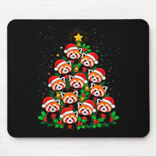 Tier-Weihnachtsbaum-Santa-Hut Roter Panda Weihnach Mousepad