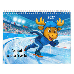Tier-Wintersportarten Kalender