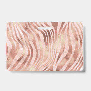 Tier Zebra Streifen Helles Rosa Golden Bronze Ausweis