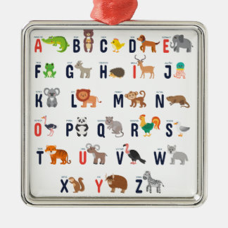 TierABCs - Alphabet Silbernes Ornament