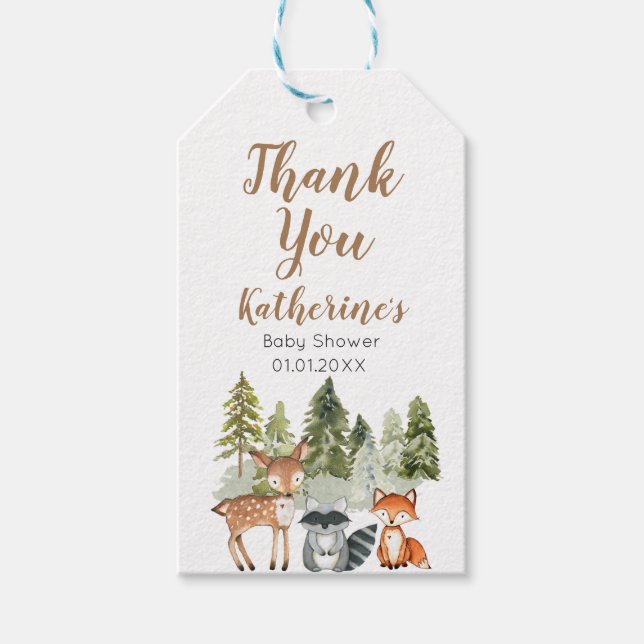 Tierabenteuer Camper Kinderdusche Danke Geschenkanhänger (Vorderseite)