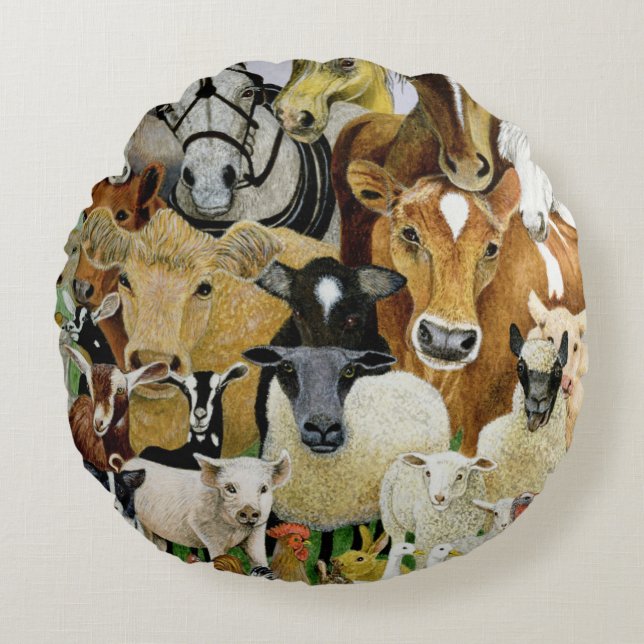 TierAllsorts Rundes Kissen (Vorderseite)