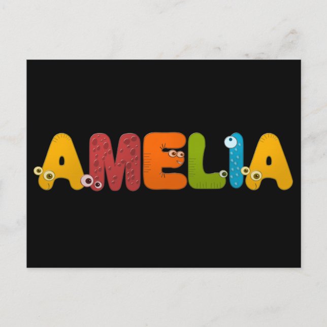 Tieralphabet Amelia Postkarte (Vorderseite)