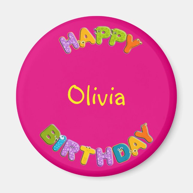 Tieralphabet - Geburtstag Magnet (Vorne)