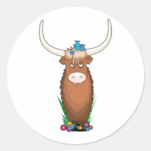 Tieralphabet-Yak Runder Aufkleber