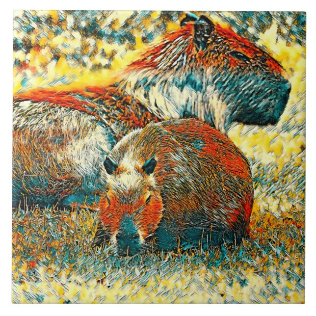 TierArt_Capybara_004 Fliese (Vorderseite)