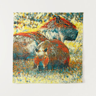 TierArt_Capybara_004 Wandteppich