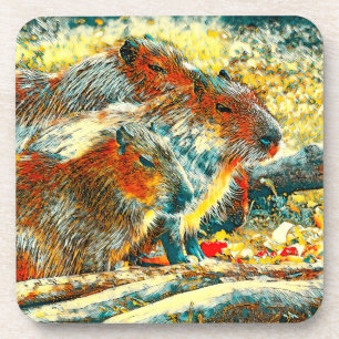TierArt_Capybara_005 Getränkeuntersetzer