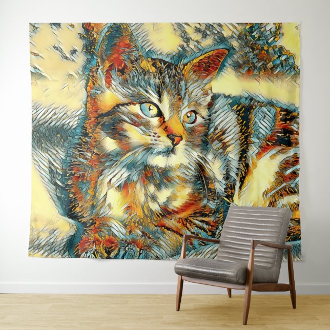 TierArt_Cat_015 Wandteppich (Beispiel (Horizontal))