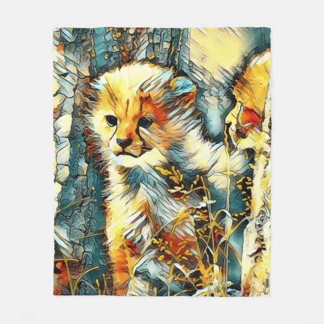 TierArt_Cheetah_001 Fleecedecke (Vorderseite)