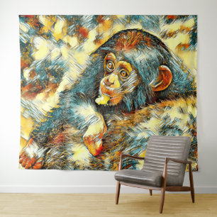 TierArt_Chimpanzee_004 Wandteppich