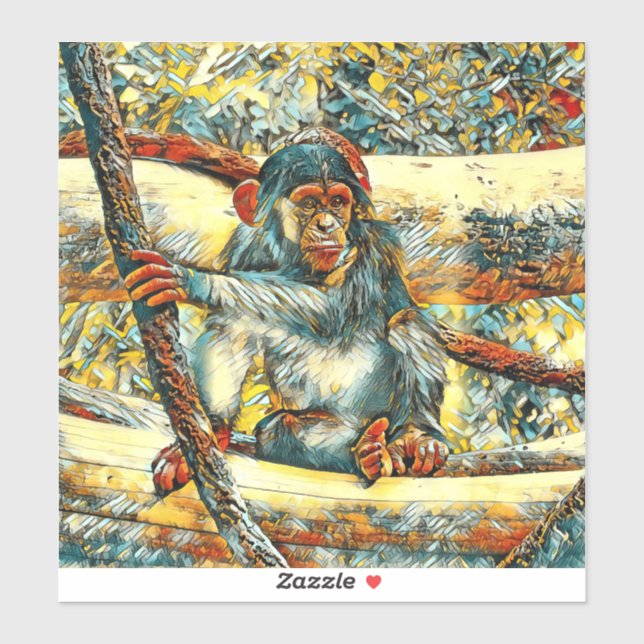 TierArt_Chimpanzee_011 Aufkleber (Blatt)