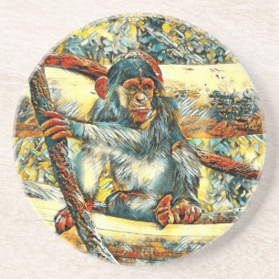 TierArt_Chimpanzee_011 Getränkeuntersetzer