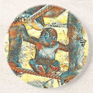 TierArt_Gorilla_006 Getränkeuntersetzer