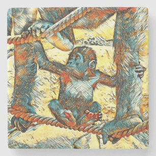 TierArt_Gorilla_006 Steinuntersetzer