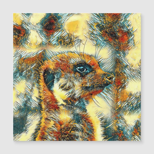 TierArt_Meerkat_004 Magnetkarte (Vorderseite)