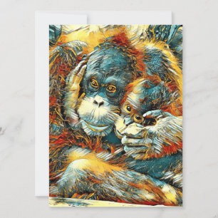 TierArt_OrangUtan_003 Feiertagskarte