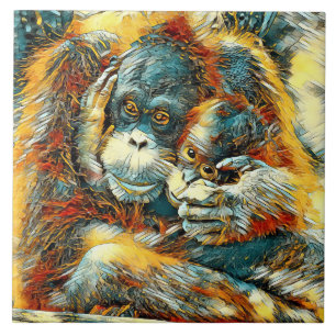 TierArt_OrangUtan_003 Fliese