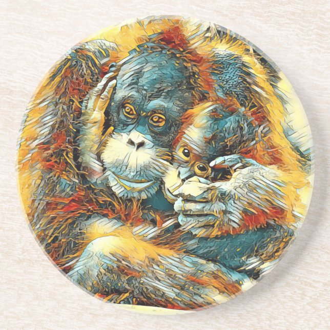 TierArt_OrangUtan_003 Getränkeuntersetzer (Vorne)