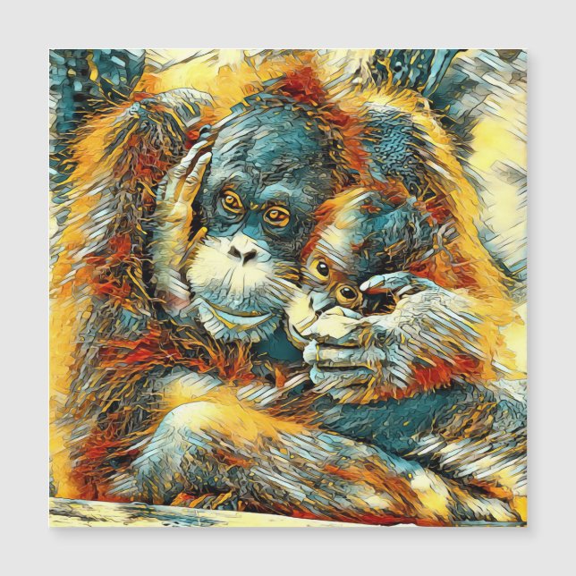 TierArt_OrangUtan_003 Magnetkarte (Vorderseite)