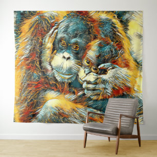 TierArt_OrangUtan_003 Wandteppich