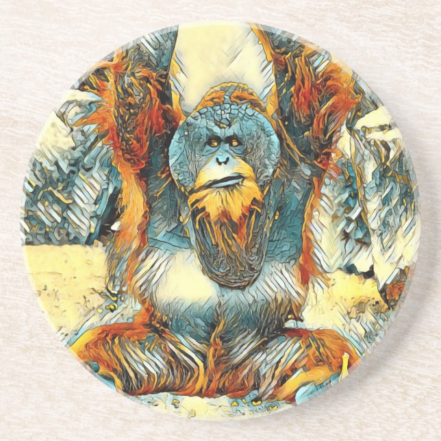 TierArt_OrangUtan_004 Getränkeuntersetzer (Vorne)