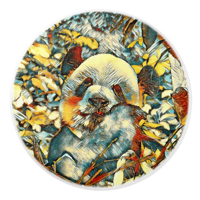 TierArt_Panda_012 Keramikknauf (Vorderseite)