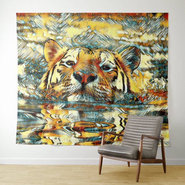 TierArt_Tiger_001 Wandteppich (Beispiel (Horizontal))
