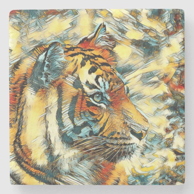 TierArt_Tiger_003 Steinuntersetzer (Vorderseite)