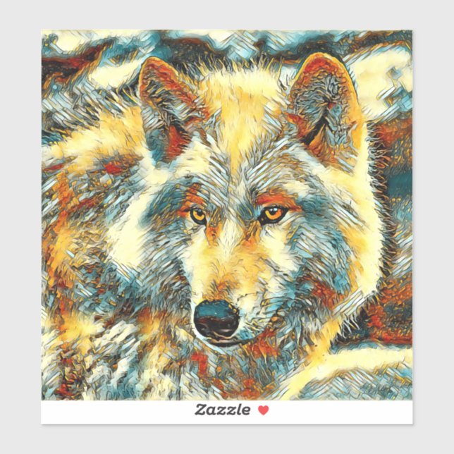 TierArt_Wolf_004 Aufkleber (Blatt)
