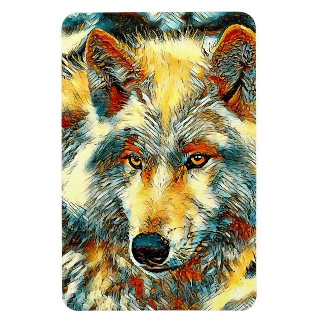 TierArt_Wolf_004 Magnet (Vertikal)