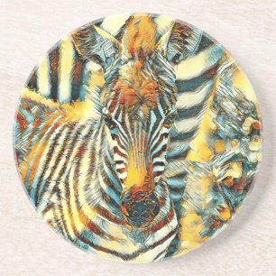 TierArt_Zebra_002 Getränkeuntersetzer