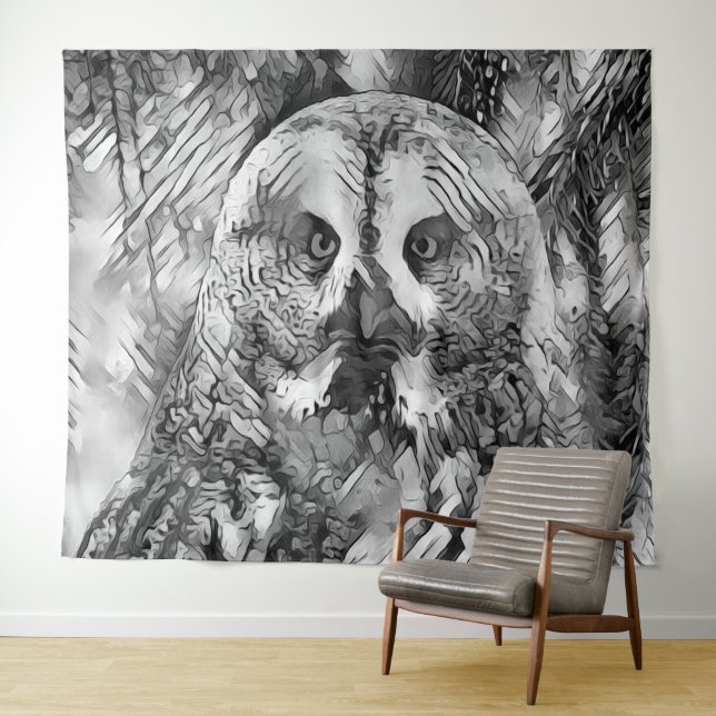 TierArtBW_Owl_001 Wandteppich (Beispiel (Horizontal))