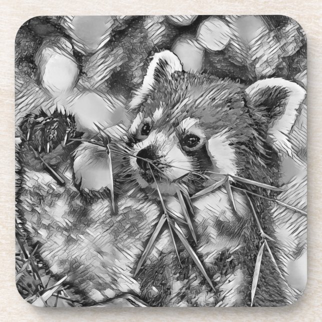 TierArtBW_RedPanda_001 Getränkeuntersetzer (Vorderseite)