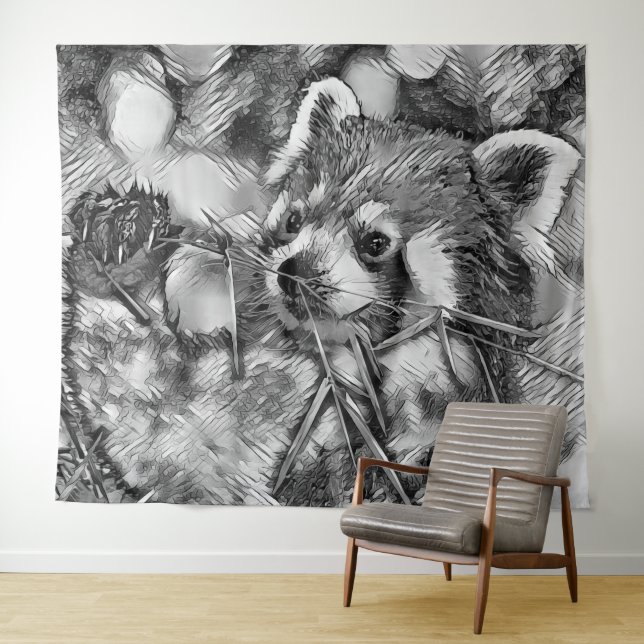 TierArtBW_RedPanda_001 Wandteppich (Beispiel (Horizontal))